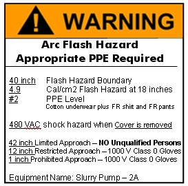 Arc Flash Hazard Warning Label