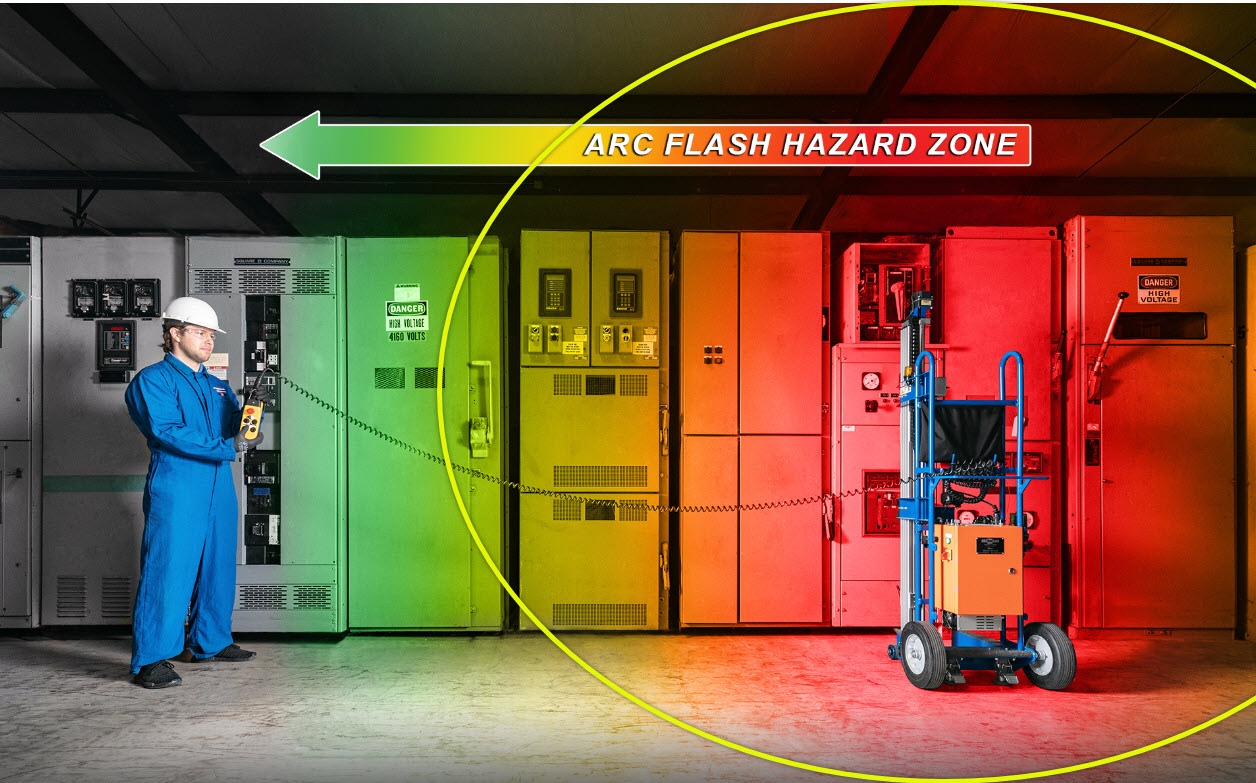 diagram of Arc Flash Hazard Zone with technician and equipment